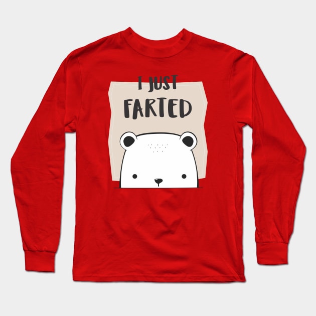 Farted - Cute But Still - The Smell We All Smelt - Beige Long Sleeve T-Shirt by Crazy Collective